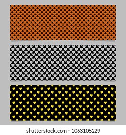 Seamless heart pattern banner background design set - rectangle love vector graphics