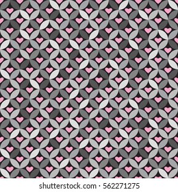 Seamless Heart pattern in colorful suitable for print, wallpaper or fabric design. Vector illustration.