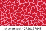 Seamless heart pattern for Valentine’s Day design. Romantic holiday background with trendy abstract heart ornaments.