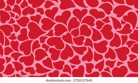 Patrón de corazón sin fisuras para el diseño del día de San Valentín. Fondo de vacaciones romántico con adornos de corazón abstractos de moda.