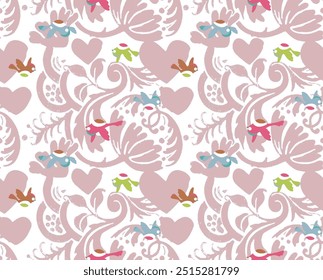 Seamless heart pattern design art work.