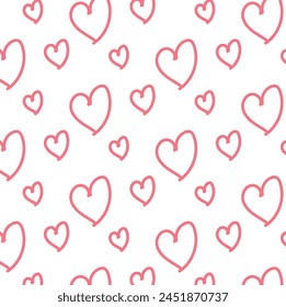 Seamless heart pattern design, red hearts pattern