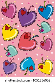 seamless heart pattern fashion vector illustration