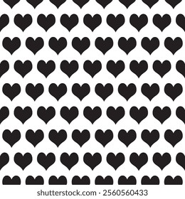 A seamless heart pattern featuring evenly spaced hearts arranged in a repetitive design. The simple and clean layout makes it ideal for backgrounds, wallpapers, textiles, and decorative designs.