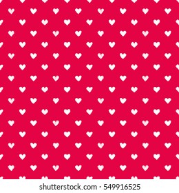 Seamless heart pattern. Hand painted pastel crayon. Grunge background. Valentines day, wedding, baby shower graphic element. Romantic texture. Background with red hearts.