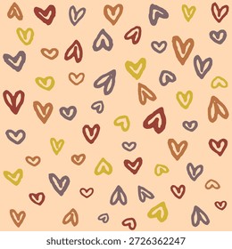 Patrón de corazón sin fisuras, corazón de icono de trabajo colorido