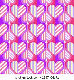 Seamless Heart Pattern. Ideal for Valentine s Day Card or Wrapping Paper.