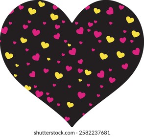 Seamless Heart Pattern inside a black heart for Valentine's Day.