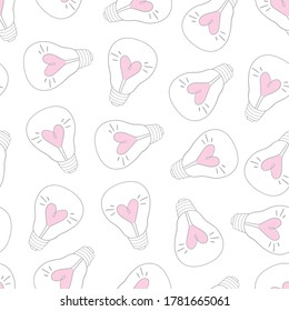 Seamless heart pattern on paper texture. Valentine's day background