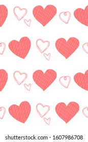 Seamless heart pattern on white background