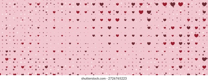 Seamless heart pattern with pink and red hearts on soft background. Perfect for Valentine's Day cards, love-themed designs, and romantic gift wrapping projects.Eps10