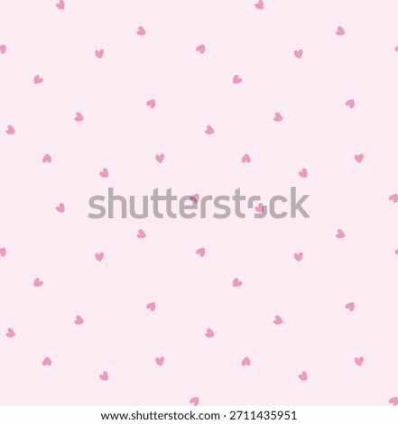 Seamless heart pattern of pink heart shape and tiny heart pattern creative design, dark pink hearts on soft pink background