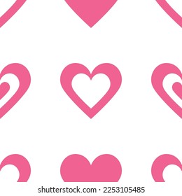 Vector del Día de San Valentín rosa y blanco, patrón cardíaco sin brillo