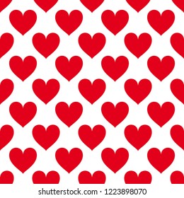 Seamless Heart Pattern Red