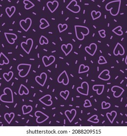 Seamless heart pattern. Repetitive hand draw illustration.