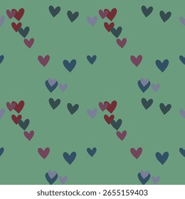 Patrón de corazón sin fisuras, símbolo de corazón, día de San Valentín, Vector de adorno, Vector de corazón de amor, patrón de fondo, Vector de fondo, Vector sin fisuras, textura sin fisuras, diseño de patrón