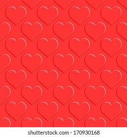 Seamless heart pattern for the Valentine day. Pattern and  background are located on different layers
