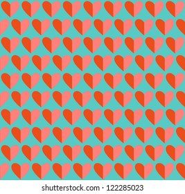 Seamless heart pattern. Valentines day romantic background. Vector illustration