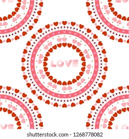 Seamless heart pattern. Valentine's day background. Heart ornament.