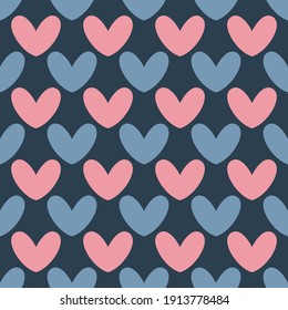 Seamless heart pattern. Valentines day background. Vector illustration