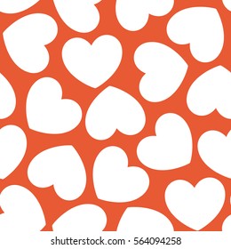 Seamless heart pattern. Valentines day, wedding, baby shower graphic element. Romantic texture. Background with red hearts.