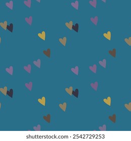 Patrón de corazón sin fisuras, Arte vectorial, patrón de San Valentín, Vector de forma de corazón, textura sin fisuras, patrón de adornos, Ilustración vectorial, patrón de fondo, diseño de Vector, fondo sin fisuras
