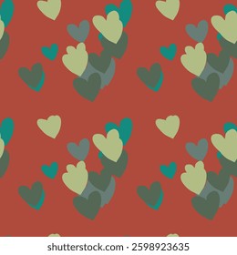 Seamless heart pattern, vector art, vector shapes, background texture, background design, seamless background, love heart vector, ornament vector, heart shape, seamless wallpaper