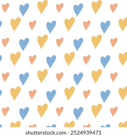 Seamless heart pattern Vector, digital paper, Hand-drawn valentine printable pattern, Valentine's Day Background