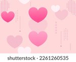 Seamless heart pattern vector illustration.