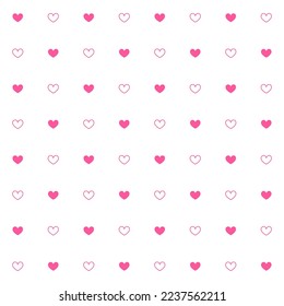 Seamless heart pattern in vector illustration   cute simple design for scrapbooking wallpaper textile craft paper  Muted illustration colors for aesthetic  Seamless love heart design vector background