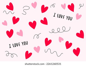 Seamless heart pattern vector illustration.