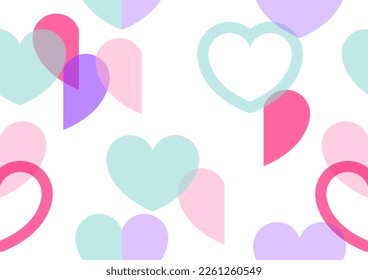 Ilustración vectorial de patrón cardíaco sin inconvenientes.
