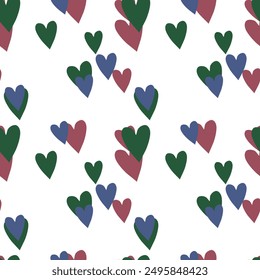 Seamless heart pattern, vector illustration, seamless vector, abstract background, vector shapes, heart vector pattern, heart symbol, Valentine's day pattern, heart background pattern