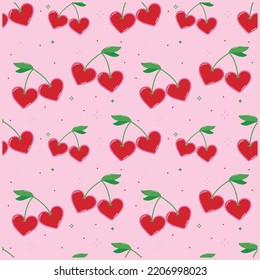 Trendy seamless pattern with y2k pink blurred gradient hearts