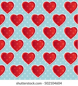 seamless heart polka dot blue