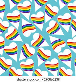 seamless heart rainbow gay