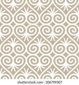 Seamless Heart Scrolls Background Pattern