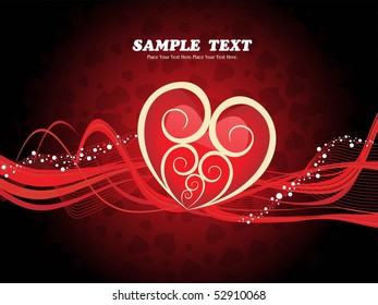 seamless heart shape background with wave, decorated heart