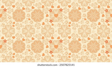 Seamless heart shape vector. Fabric pattern. Wallpaper. Seamless fabric pattern.