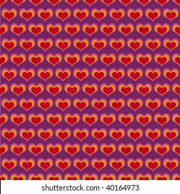 Nahtlose, herzförmige Valentinmuster, Vektorgrafik
