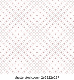 Seamless heart square pattern. White and pink.