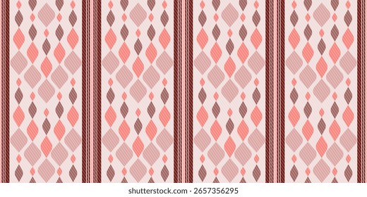 Seamless heart and star pattern in pink vintage style for fabric wallpaper and scrapbook design