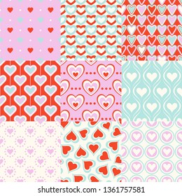 seamless heart symbol pattern for wrapping paper, textile or wallpaper background.