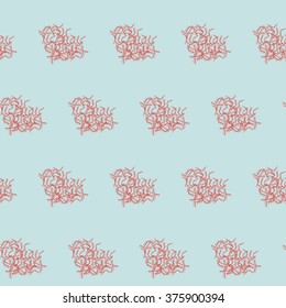 Seamless heart texture on a blue background