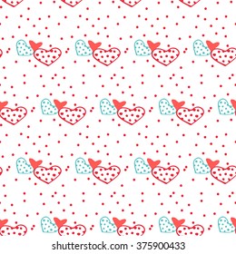 Seamless heart texture on a white background