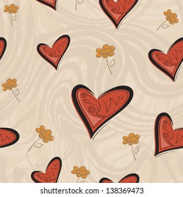 Seamless heart textured background