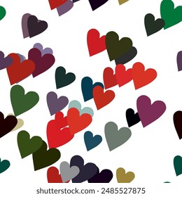Seamless heart vector, background design, ornaments vector, seamless wallpaper, vector illustration, Valentine's day, heart pattern seamless, heart background, ornament pattern