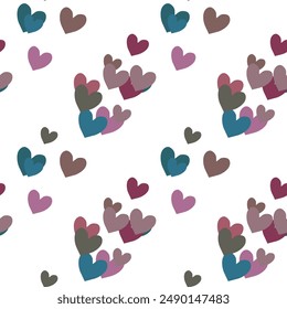 Seamless heart vector, love heart vector, heart background pattern, Valentine's day pattern, heart shape vector, vector design, ornamental pattern, seamless patterns, abstract background