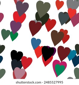 Seamless heart vector, heart pattern background, Valentine's day pattern, vector design, love symbol, ornament vector, simple heart pattern, seamless background, seamless wallpaper