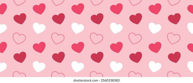 Seamless heart vector pattern background